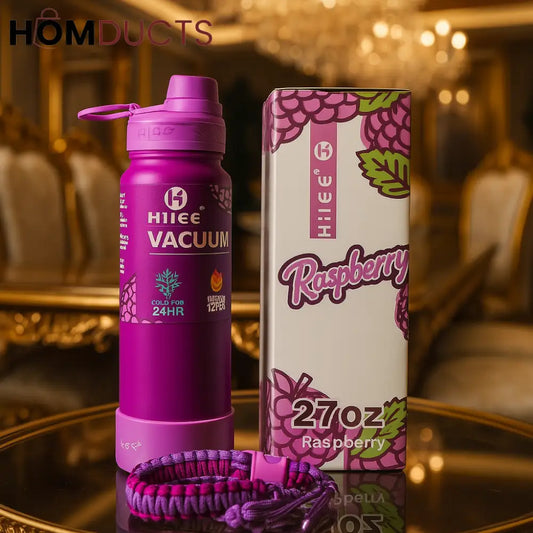 HiLEE Raspberry Vacuum Insulated Water Bottle – 27oz Stainless Steel