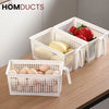 Hollow Plastic Storage Basket With Handle Organizer For Kitchen Pantry