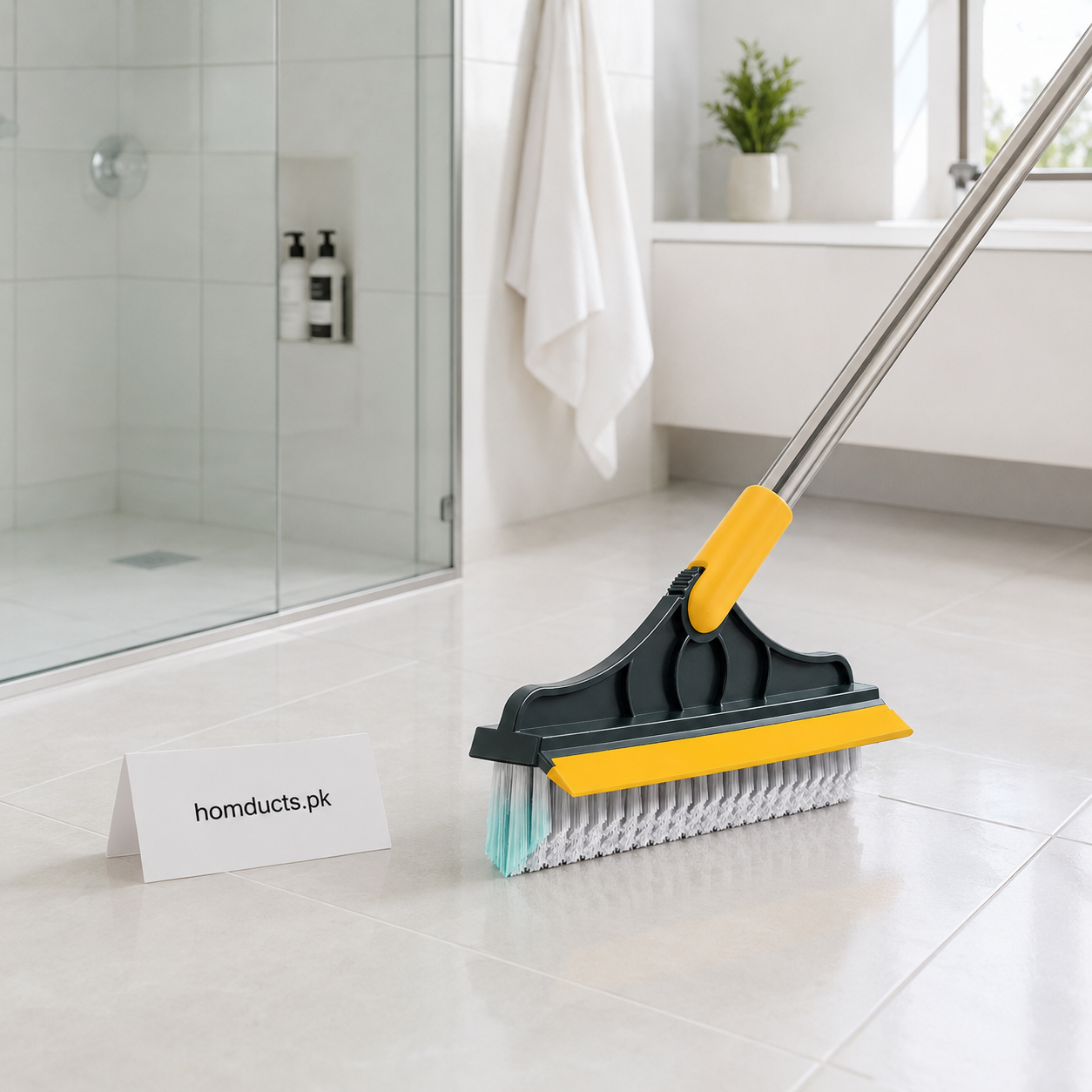 2-in-1 Floor Scrubber Brush with Wiper | Homducts.pk