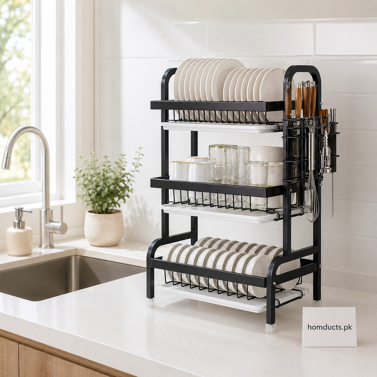 Multi Tier Dish Drain Rack | Homducts.pk