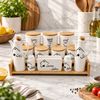 Ceramic Kitchen Storage Jar Set with Bamboo Tray – Arabic Labels – lifestyle