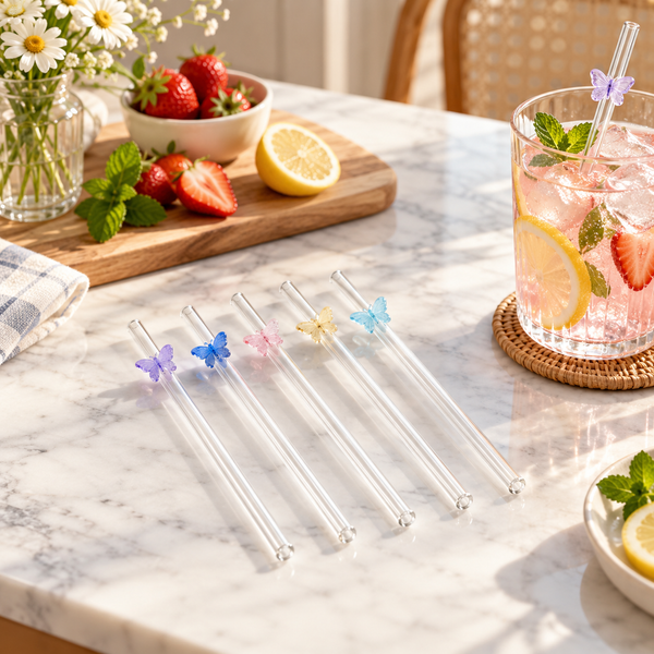 Decorative Glass Straws with 3D Charms – lifestyle