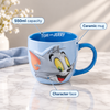 Tom 550ml Ceramic Face Coffee Mug – Blue – infographic