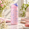 Owala Insulated Steel Water Bottle – Pink Floral – lifestyle