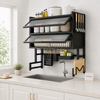 Wall-Mounted Kitchen Dish Rack with Storage Shelf, Knife Holder, and Utensil Organizer - Over Sink Space Saver | Homducts.pk