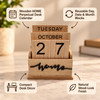 HOME Wooden Perpetual Block Desk Calendar features and details