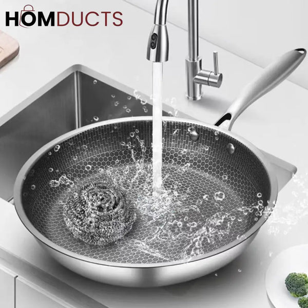 Honeycomb Structure Nonstick Stainless Steel Wok 30Cm