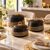 Luxury Manzin 3-Piece Hot Pot Set – Black & Gold premium lifestyle view