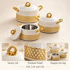 Luxury Manzin 3-Piece Hot Pot Set – White & Gold features and capacity details