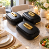 Premium Rectangular Hot Pot – Black & Gold premium lifestyle view