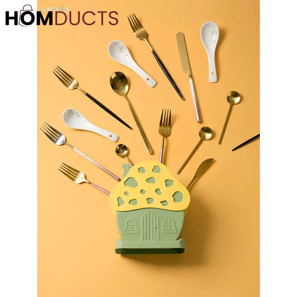 House Shape Cutlery And Multipurpose Holder