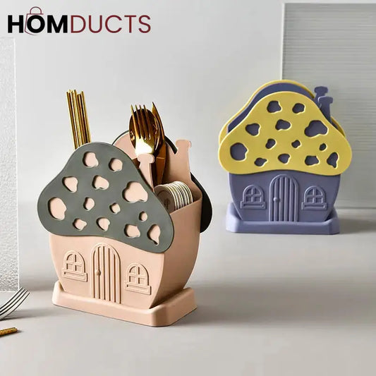 House Shape Cutlery And Multipurpose Holder