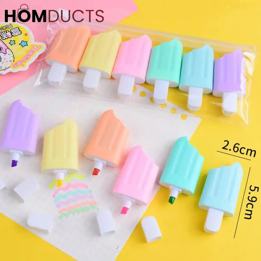 Ice Cream Shape Highlighters (6Pcs)