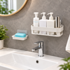 Imperial self adhesive bathroom rack and soap holder