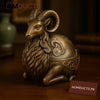 Imperial Bronze Ram Ashtray – Oriental Coin Motif Decorative Sculpture