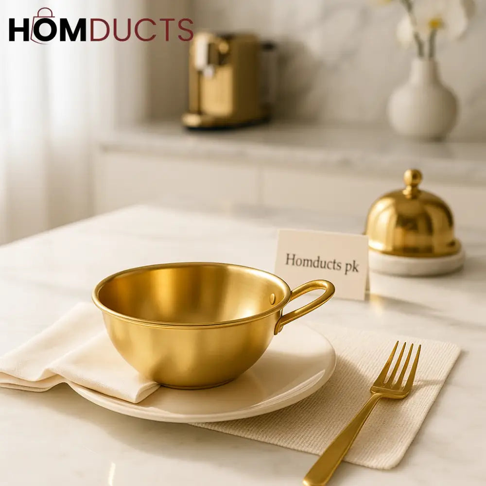 Imperial Gold Luxe Rice & Dessert Bowl – Premium Korean Style
