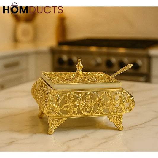 Imperial Gold Sugar Server with Spoon
