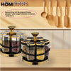 Imperial Marble 360° Rotating Spice Jar Set – 8-Piece Gold Edition
