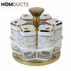 Imperial Marble 360° Rotating Spice Jar Set – 8-Piece Gold Edition