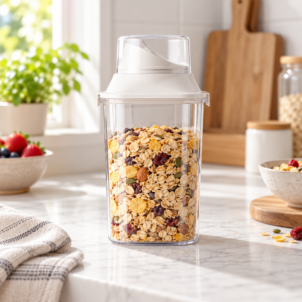 1000 ml Clear Cereal Storage Jar with Dispenser Lid