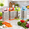four-sided stainless steel box grater with non-slip base