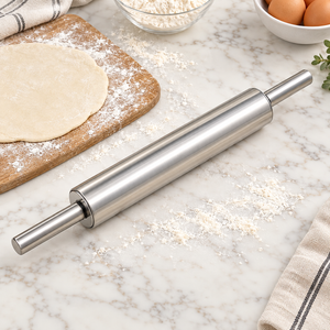 Large 38cm stainless steel rolling pin