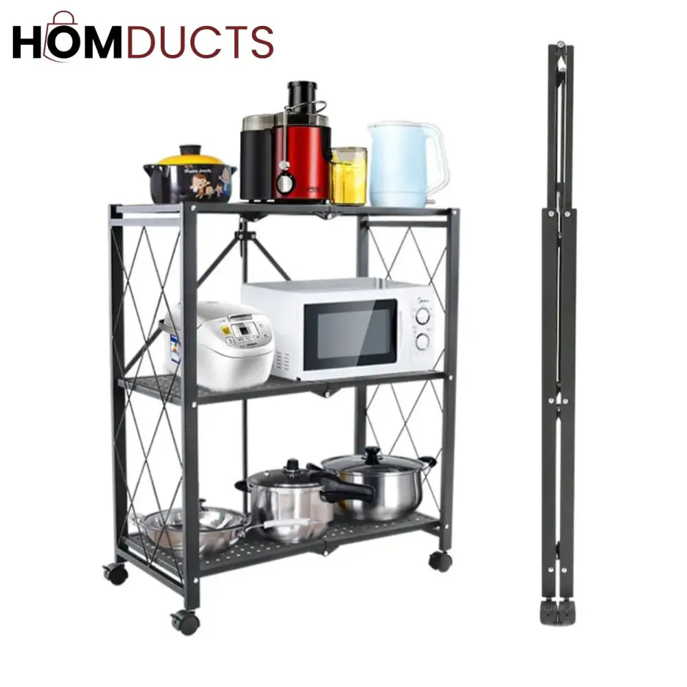 Installation Free Folding Kitchen Rack 3Layer