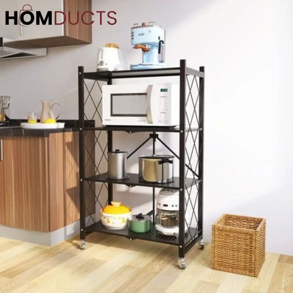 Installation Free Folding Kitchen Rack 4Layer