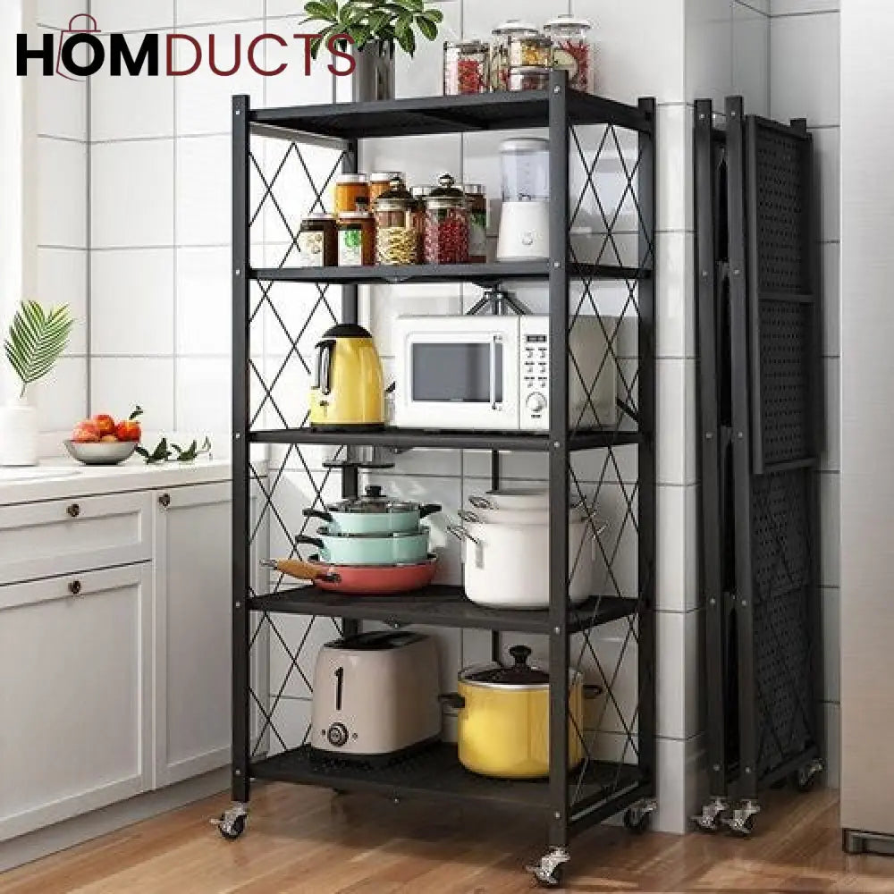 Installation Free Folding Kitchen Rack 5Layer