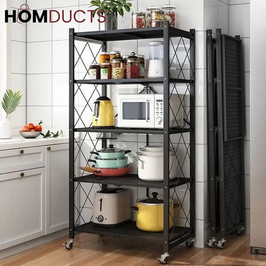 Installation Free Folding Kitchen Rack 5Layer