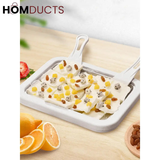 Instant Ice Cream Maker Tray – DIY Rolled Ice Cream Pan with Spatula
