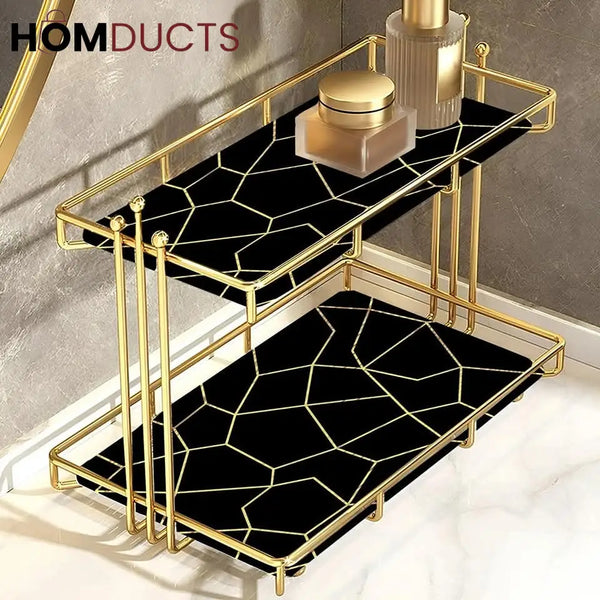 Iron Art Marble Style Nordic Makeup Organizer