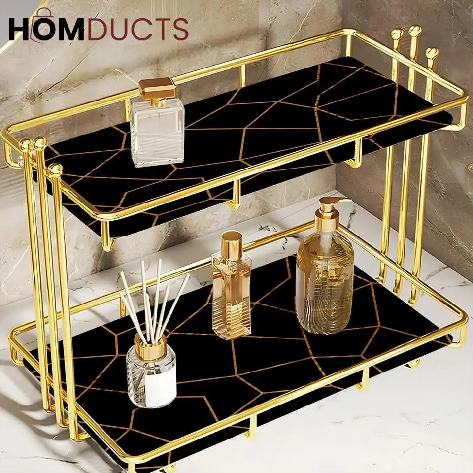 Iron Art Marble Style Nordic Makeup Organizer