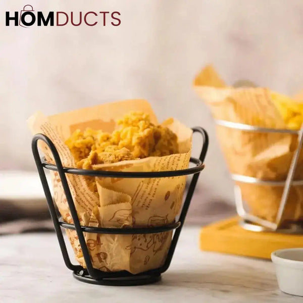 Iron Snack Buckets Mini Round Iron Fries Basket