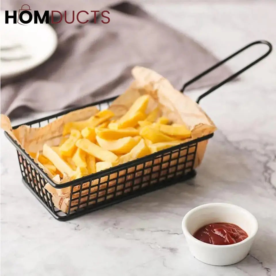Iron Snack Buckets Rectangle Fries Basket