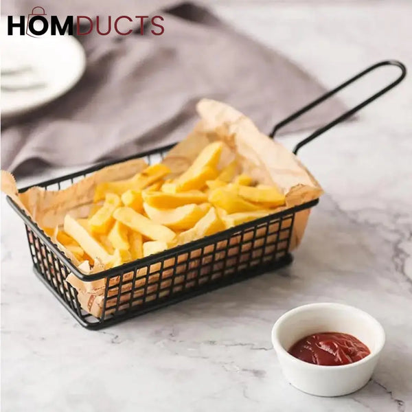 Iron Snack Buckets Rectangle Fries Basket