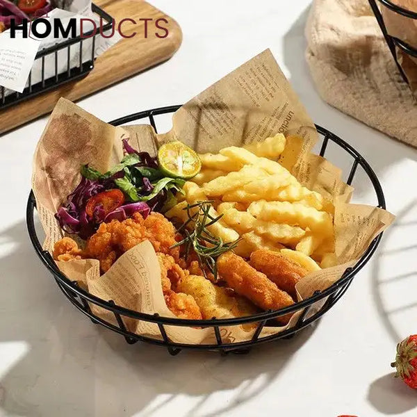 Iron Snack Buckets Round Platter Bucket