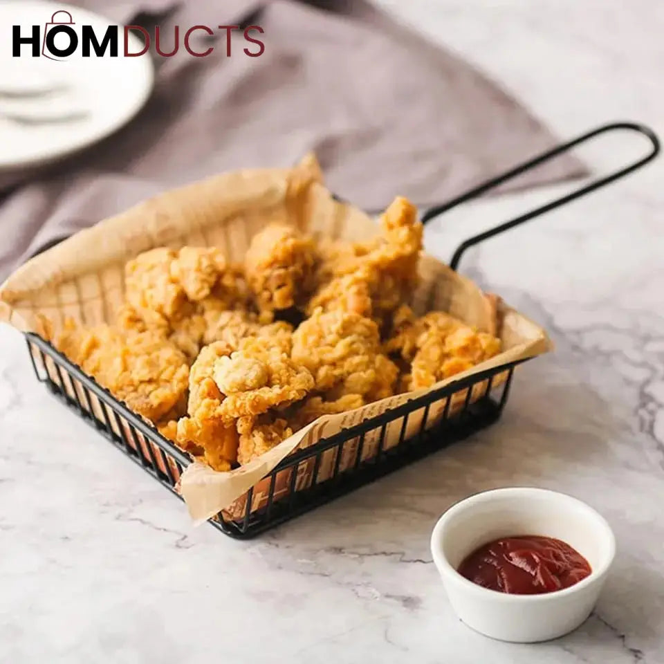 Iron Snack Buckets Square Fries Basket