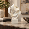 Ivory abstract ribbon loop minimalist sculpture