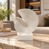 Ivory textured spiral fan abstract sculpture