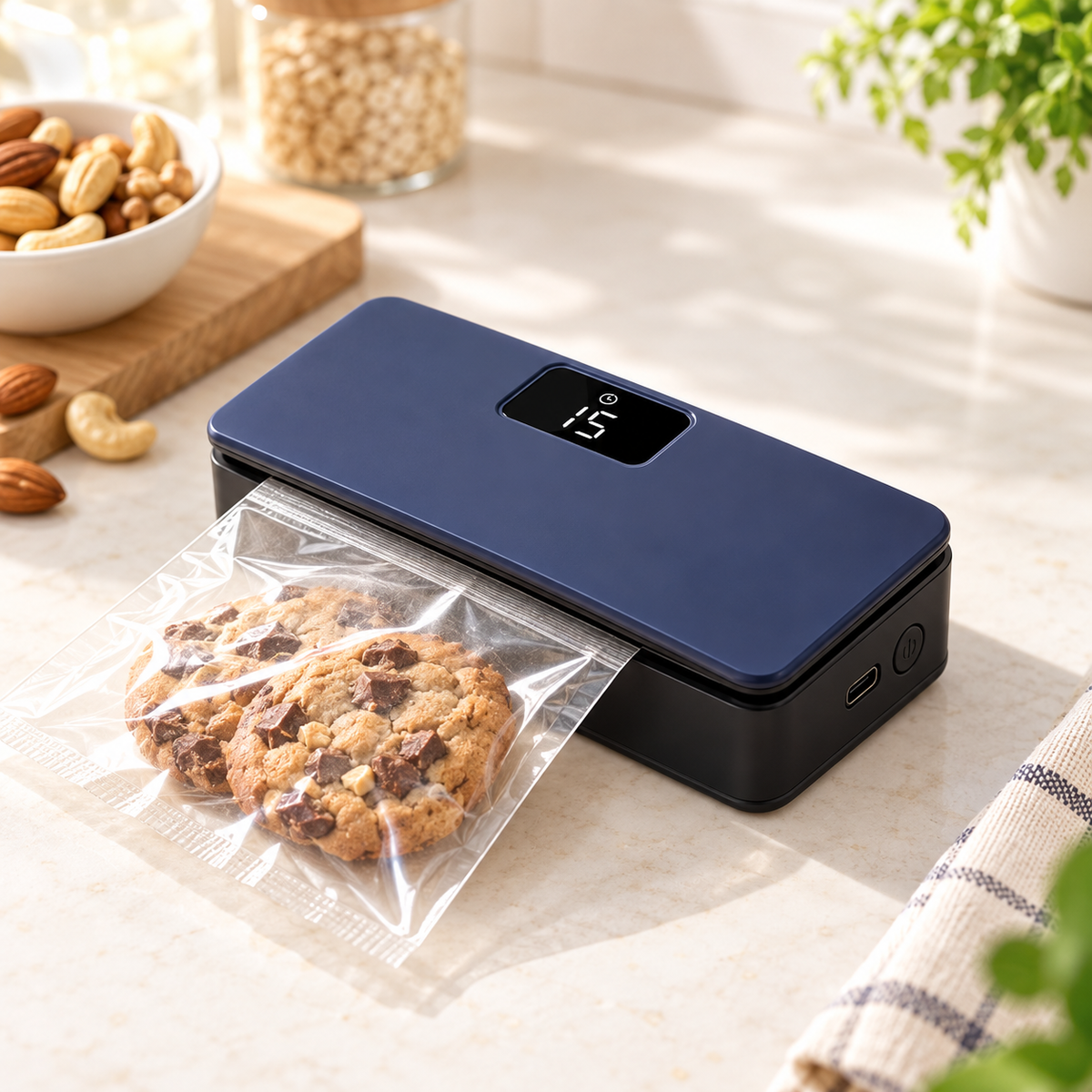 Kaydee portable rechargeable USB bag sealing machine with digital display