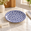 Blue Floral Ceramic Quarter Plate – 7.5 Inch