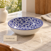 Blue Floral Deep Ceramic Serving Bowl – 8 Inch