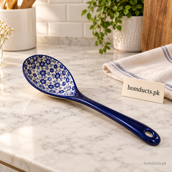 Blue Floral Ceramic Serving Spoon – Random Color