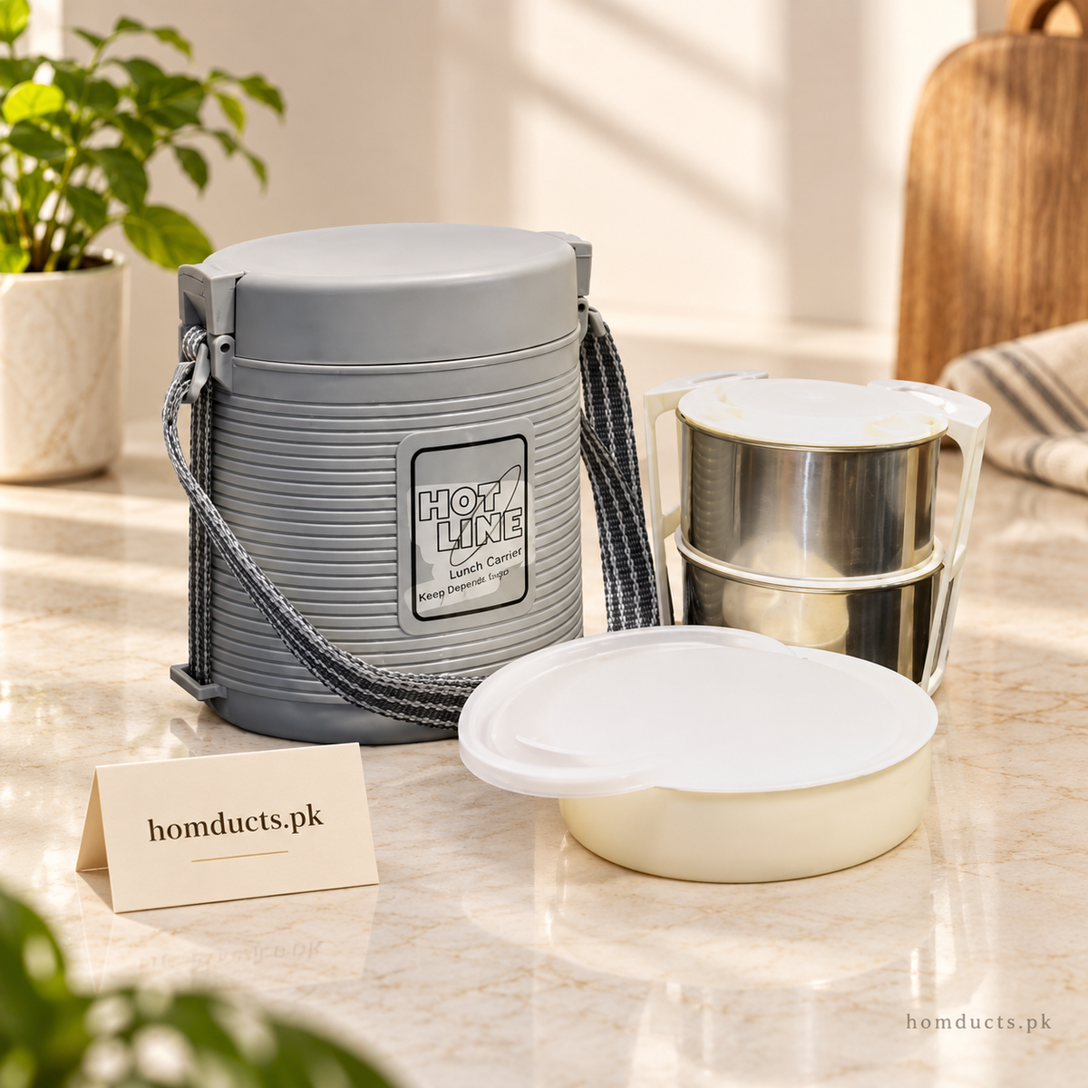 Hotline two-piece stainless steel insulated lunch box set
