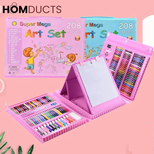 Kids Art Set With Drawing Pad (208Pcs)