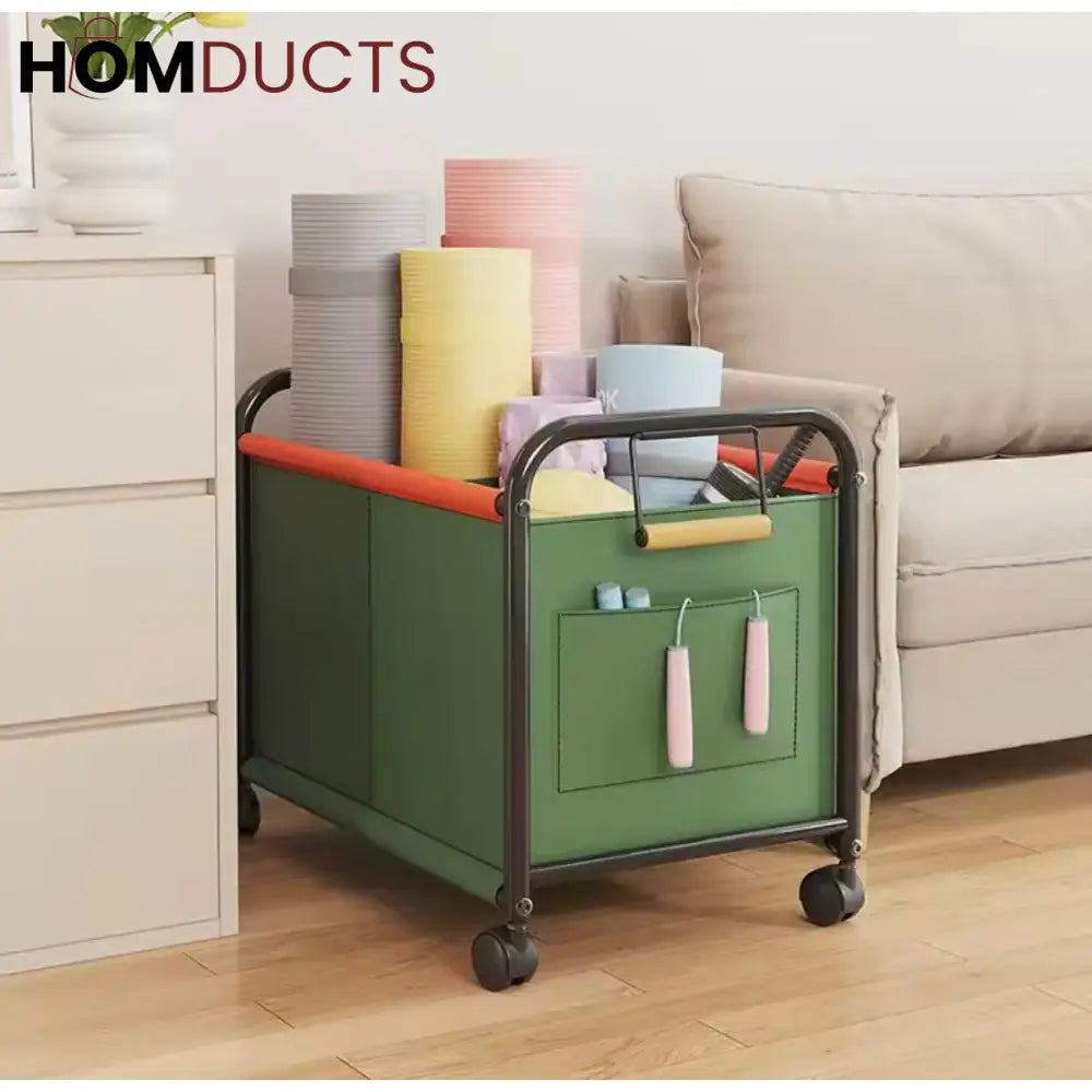 Kid's Bedroom Toy Storage Box with Wheels - Multipurpose Organizer