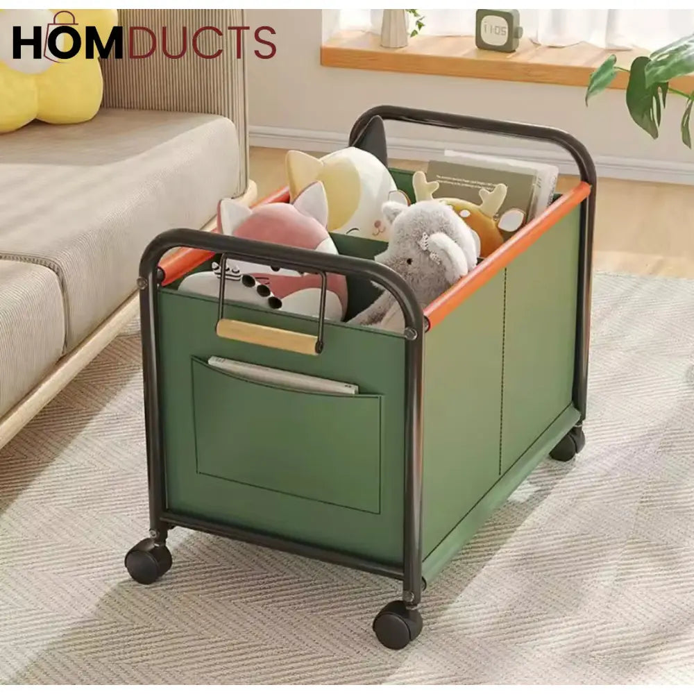 Kid's Bedroom Toy Storage Box with Wheels - Multipurpose Organizer