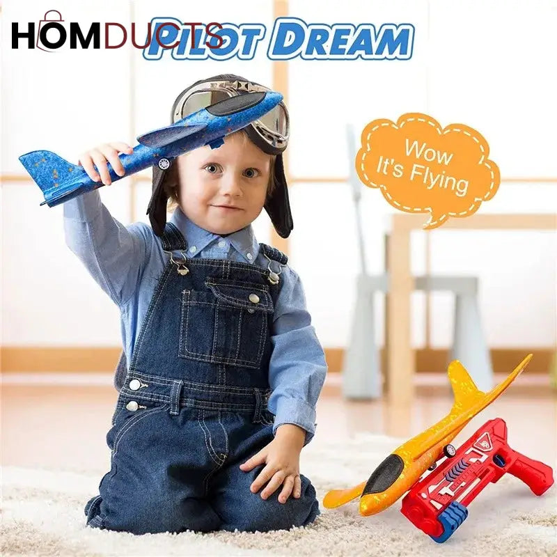 Kids Toy Plane Gun Style Launching Aircraft