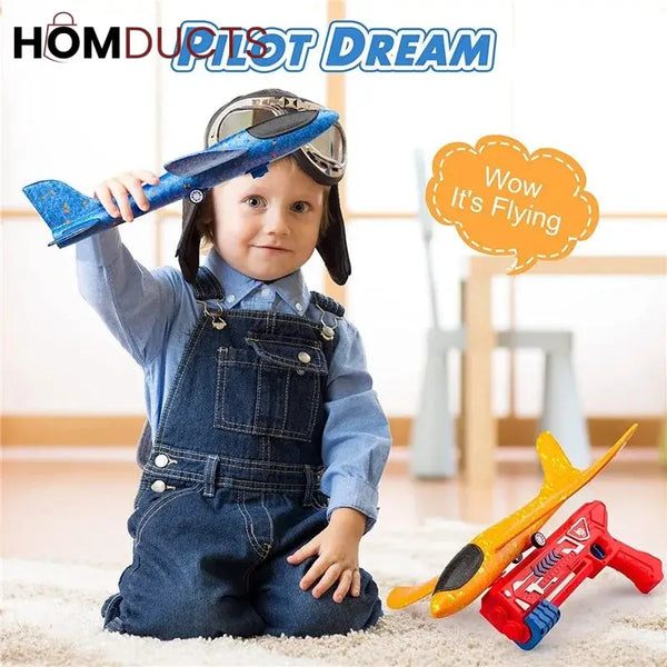 Kids Toy Plane Gun Style Launching Aircraft